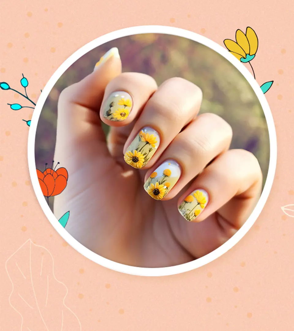 40 Trendy Sunflower Nail Designs To Brighten Your Look_image