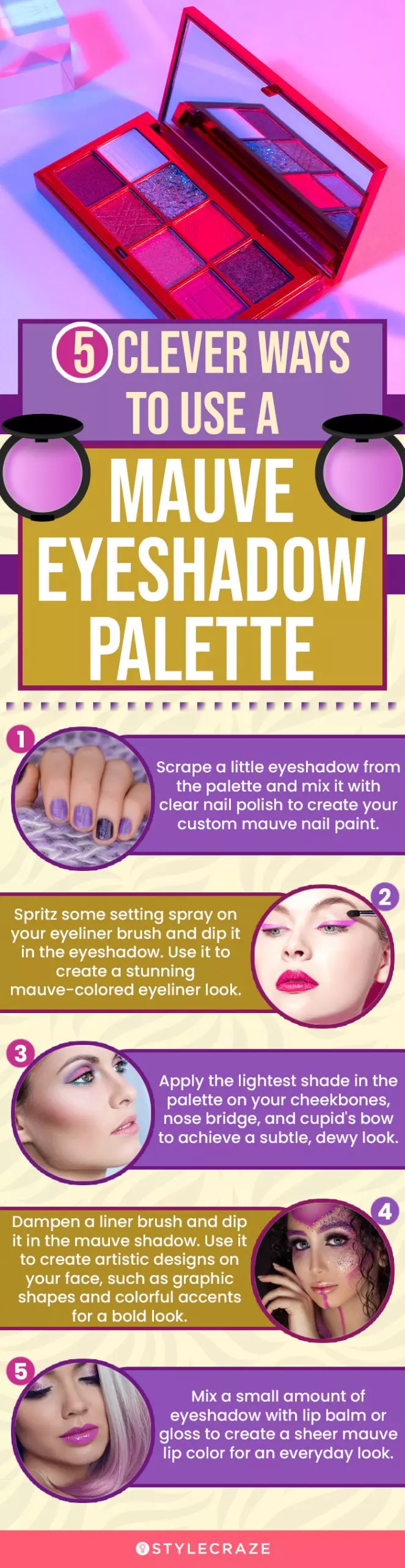 5 Clever Ways To Use Your Mauve Eyeshadow Palettes (infographic)