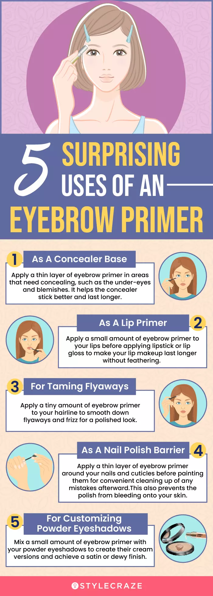 5 Surprising Uses Of An Eyebrow Primer (infographic)
