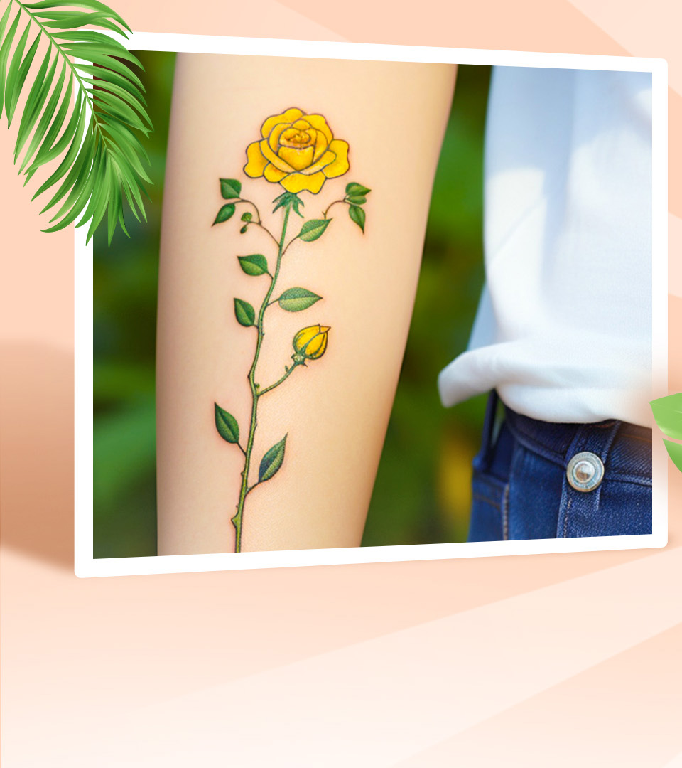 50 Yellow Rose Tattoo Designs, Meanings, And Symbolism_image