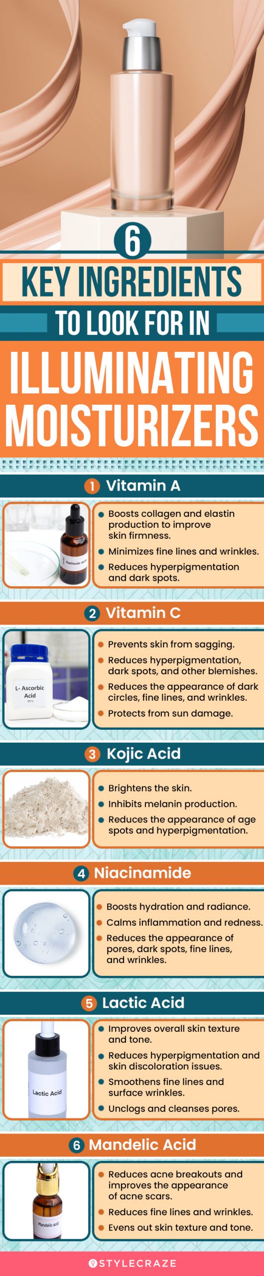6 Key Ingredients To Look For In Illuminating Moisturizers (infographic)