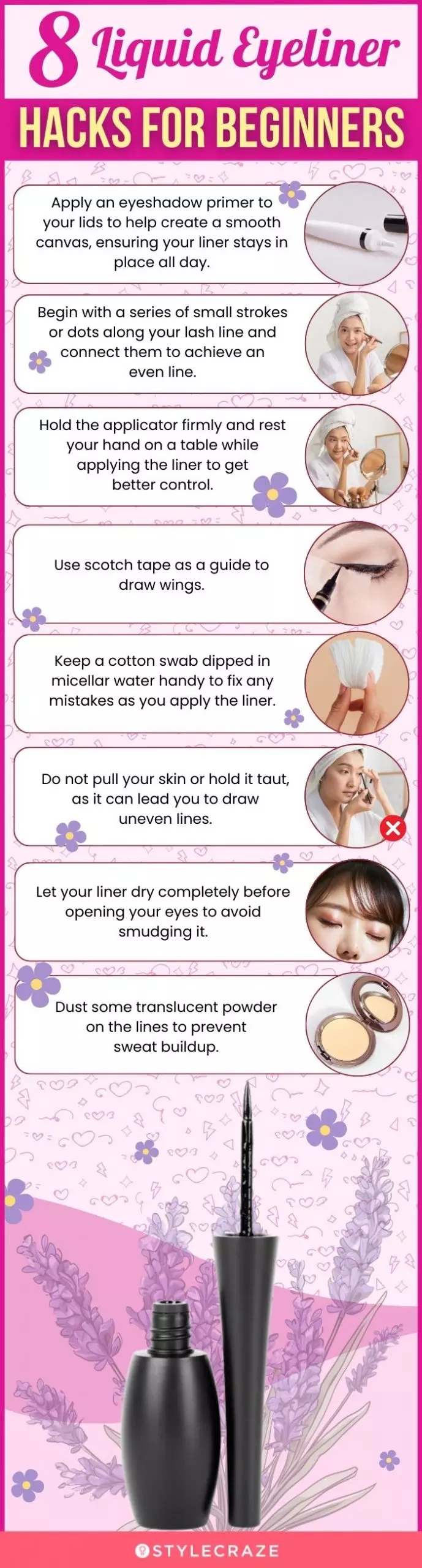 8 Liquid Eyeliner Hacks For Beginners (infographic)