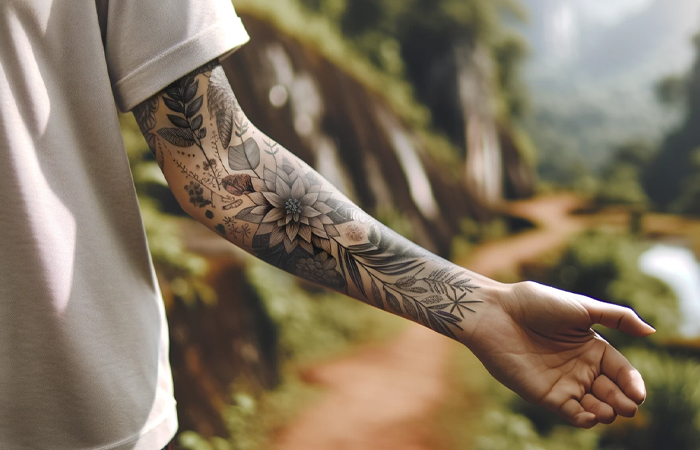 A shiny tattoo on an individual’s hand