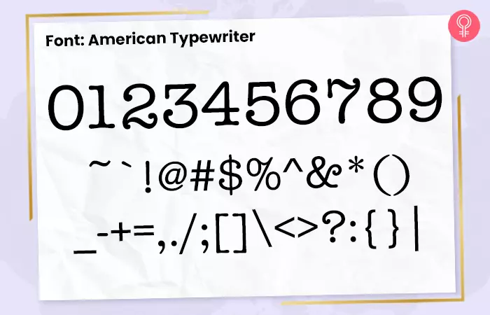 American typewriter font for number tattoos