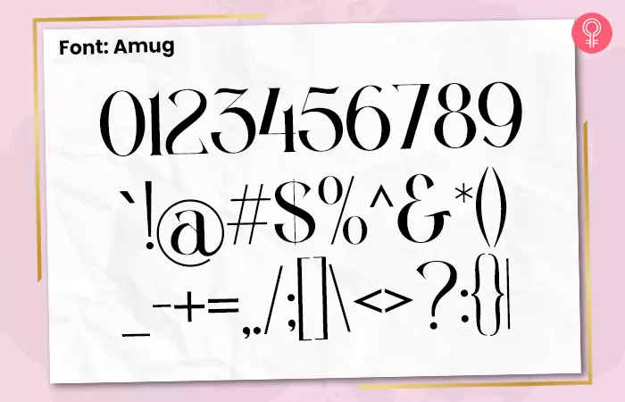 Amug font for number tattoos