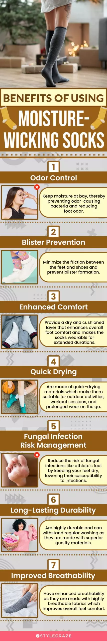 Benefits Of Using Moisture Wicking Socks (infographic)