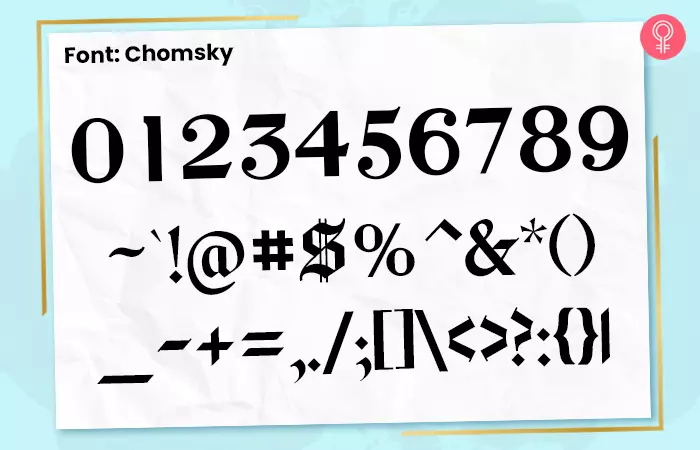 Chomsky font for number tattoos