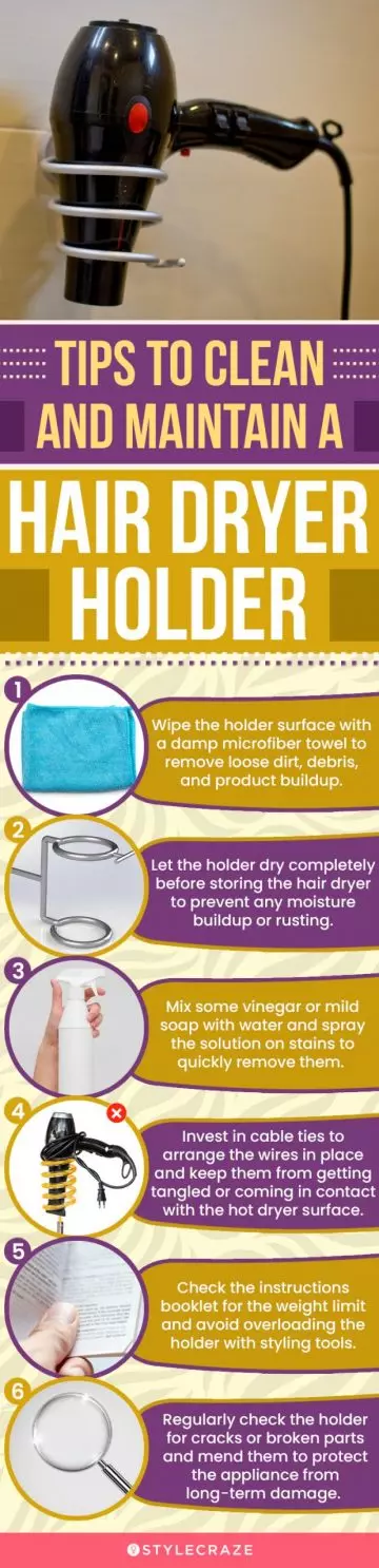 Cleaning And Maintenance Tips For A Hair Dryer Holder (infographic)