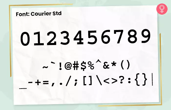 Courier font for number tattoos