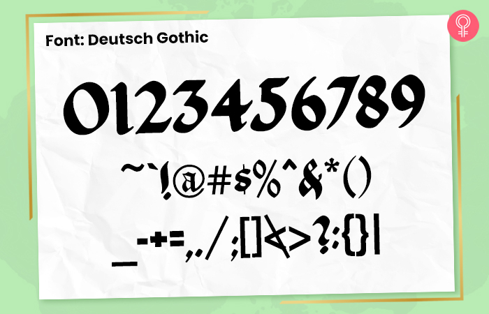 Deutsch Gothic font for number tattoos