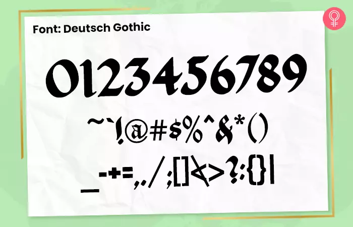 Deutsch Gothic font for number tattoos