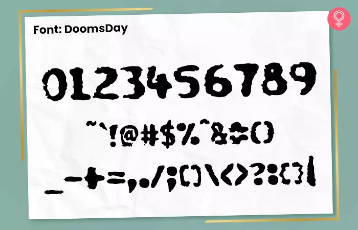 DoomsDay font for number tattoos