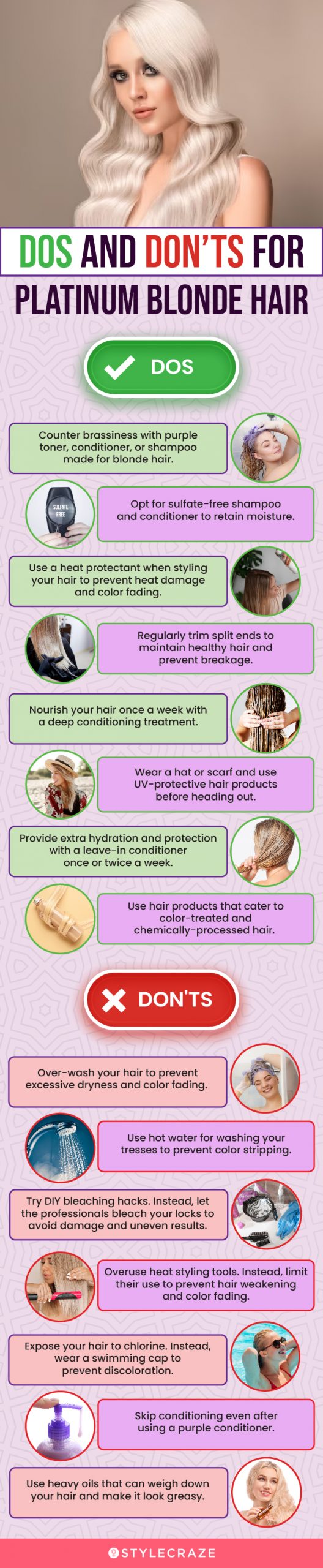 Do’s And Don’ts For Platinum Blonde Hair(infographic)