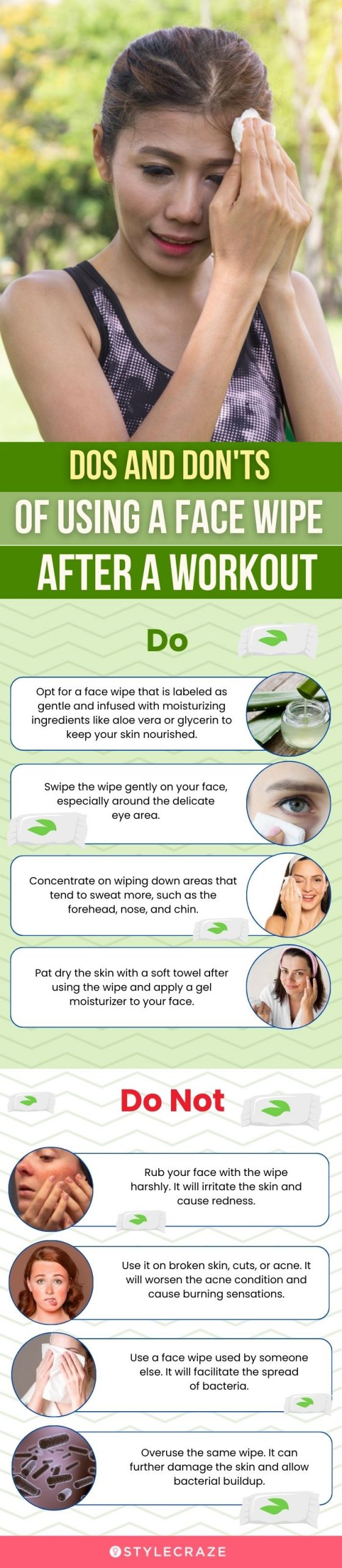 Dos And Don'ts Of Using A Face Wipe After A Workout (infographic)