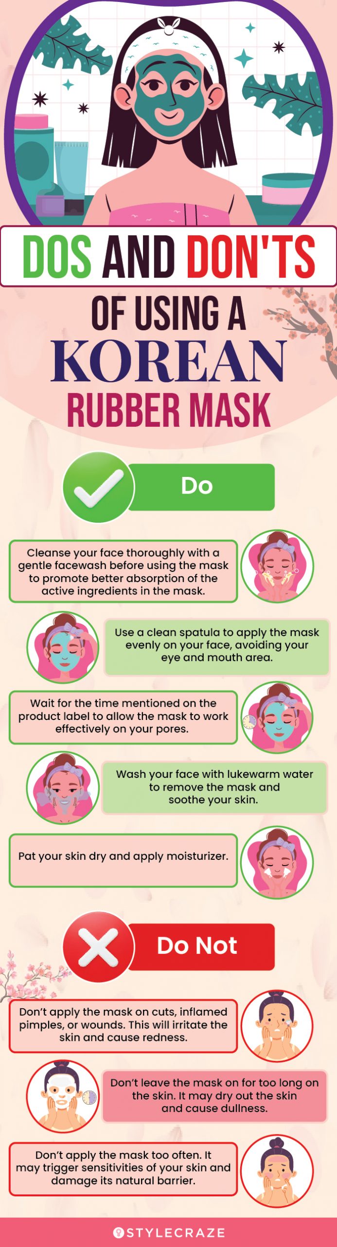 Dos And Don'ts Of Using A Korean Rubber Mask (infographic)