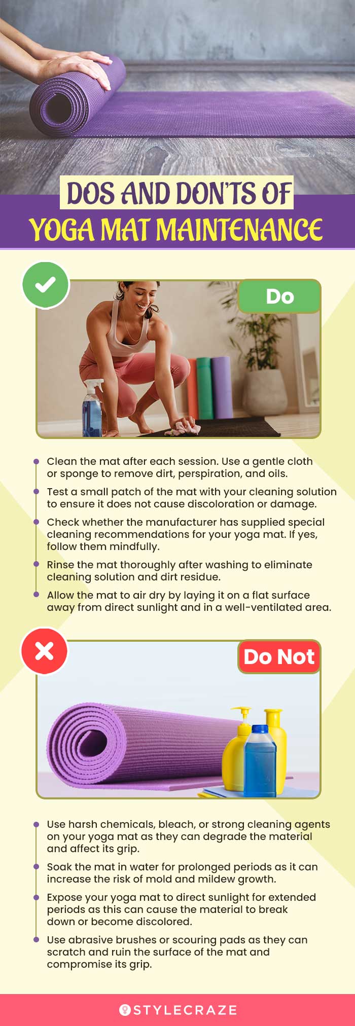 Dos And Don’ts Of Yoga Mat Maintenance (infographic)