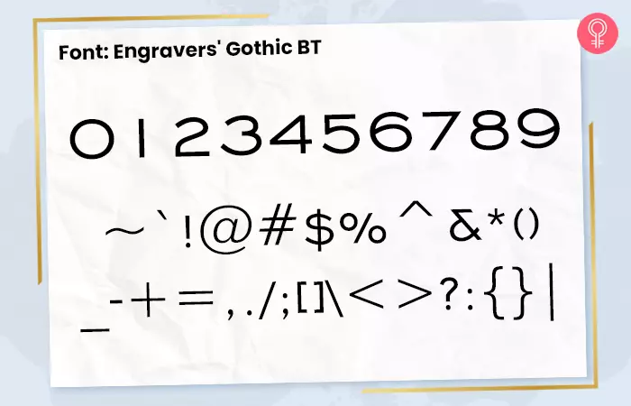 Engravers Gothic bt font for number tattoos