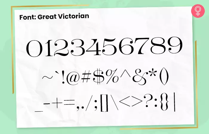 Great Victorian font for number tattoos