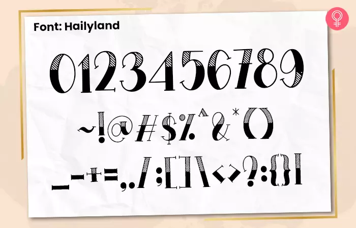 Hailyland font for number tattoos