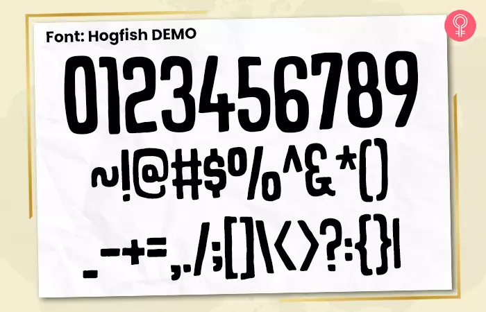 Hogfish DEMO font for number tattoos