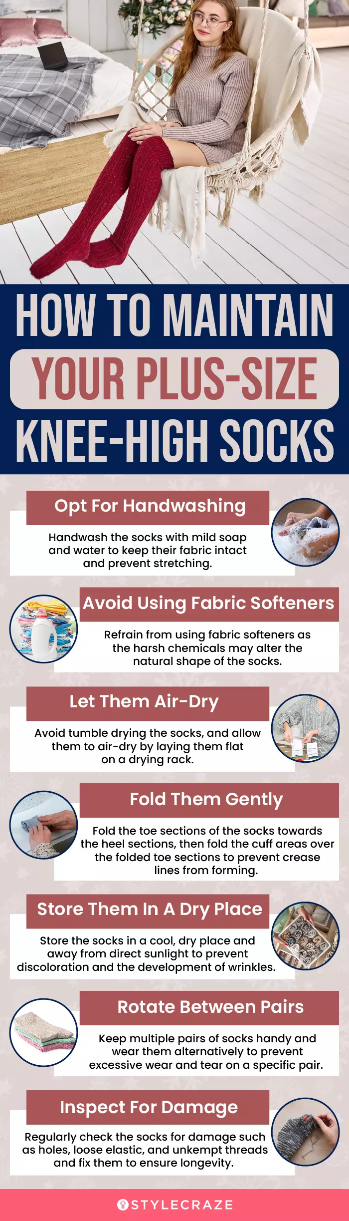 How To Maintain Your Plus-Size Knee-High Socks (infographic)