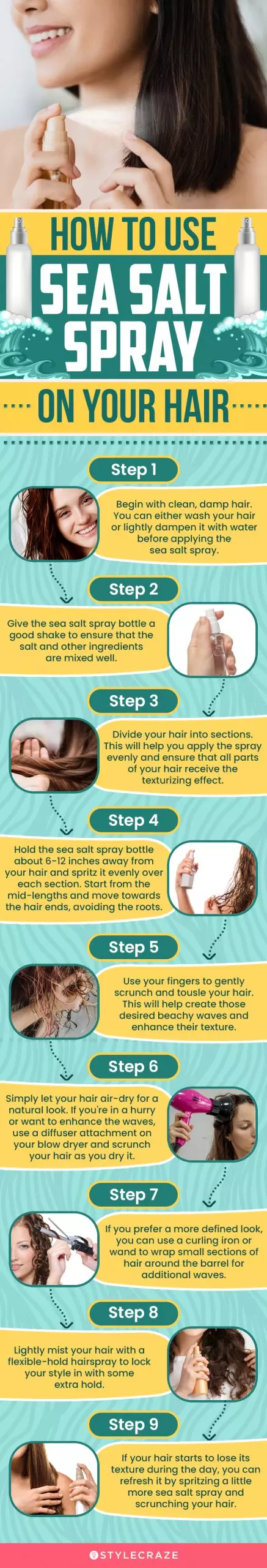 How To Use Sea Salt Spray On Your Hair (infographic)