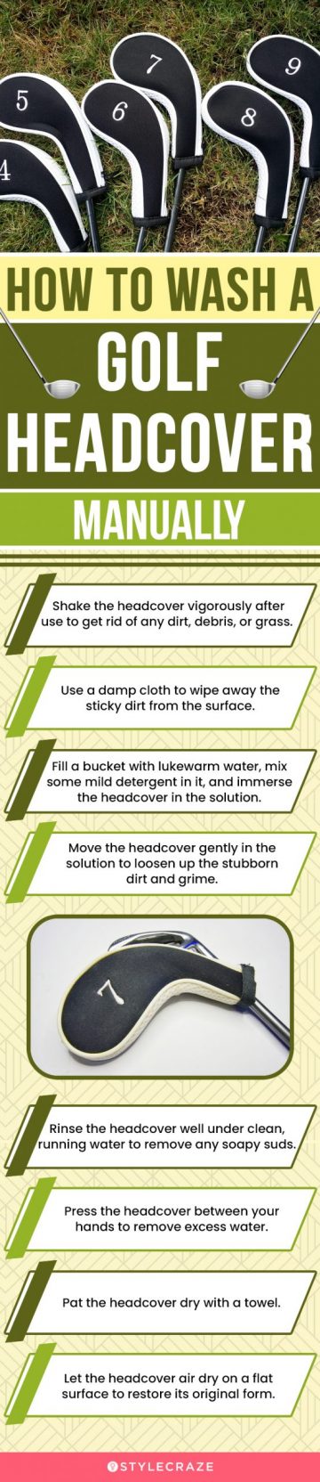 How To Wash A Golf Headcover Manually (infographic)