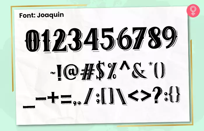 Joaquin font for number tattoos