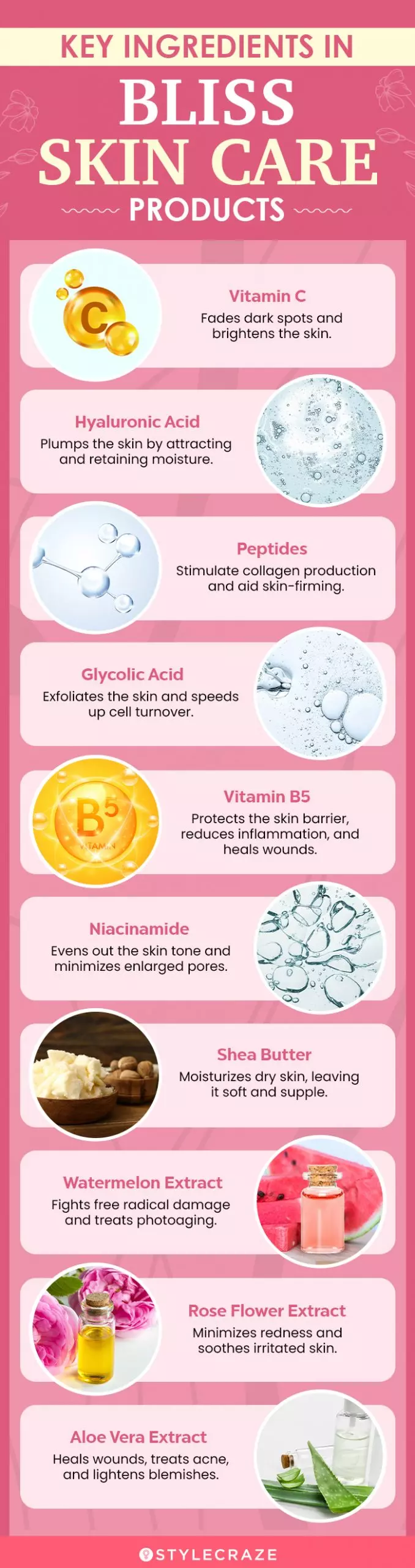 Key Ingredients In Bliss Skin Care Products (infographic)