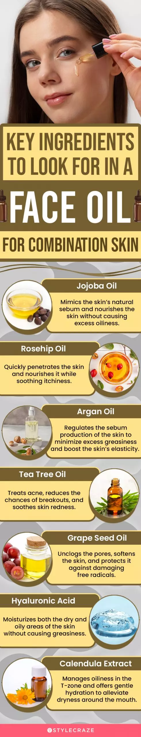 Key Ingredients To Look For In A Face Oil For Combination Skin (infographic)