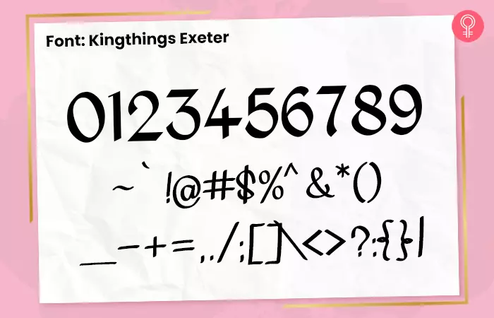 Kingthings exeter font for number tattoos