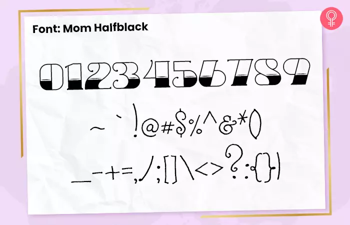 Mom halfblack font for number tattoos