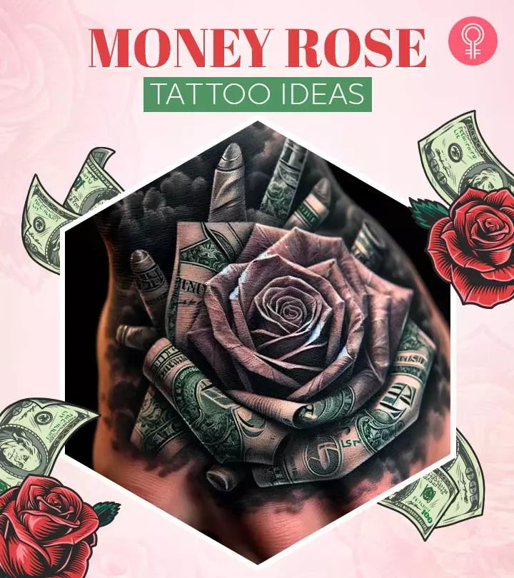 Collection of money rose tattoo designs