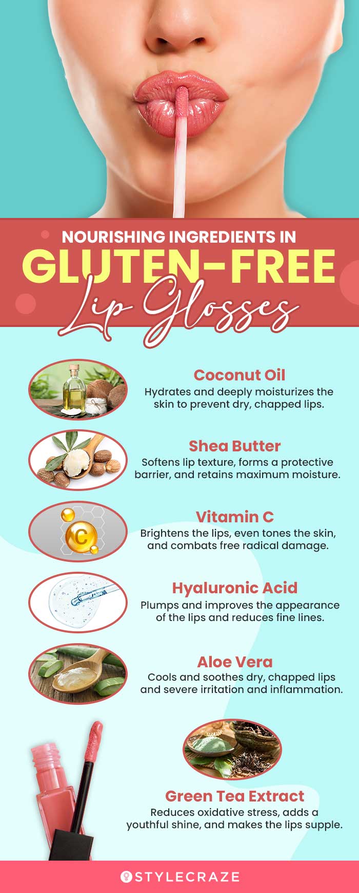 Nourishing Ingredients In Gluten-Free Lip Glosses (infographic)