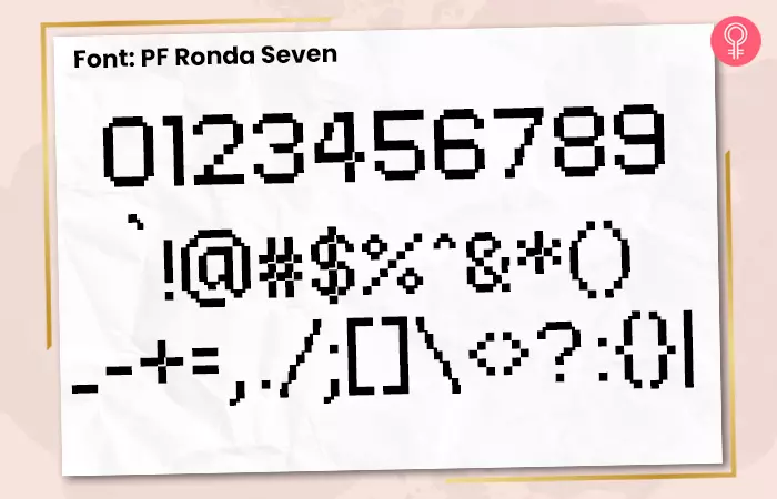 PF ronda seven font for number tattoos
