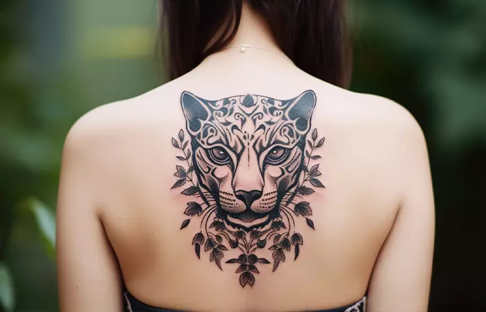 Close up of a panther tattoo