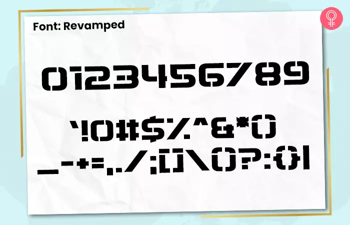 Revamped font for number tattoos
