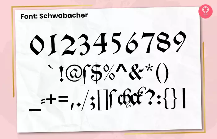 Schwabacher font for number tattoos