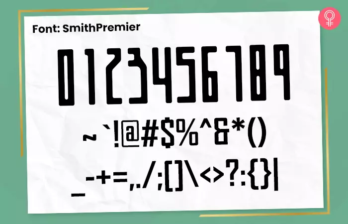 Smith premier font for number tattoos