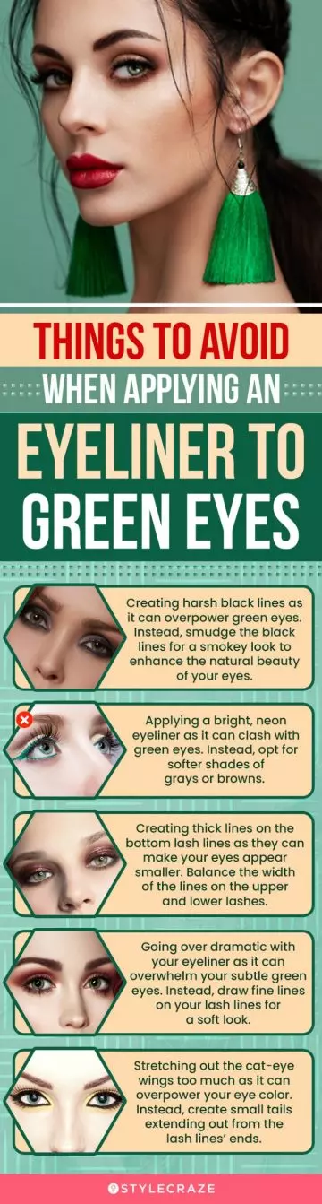 Things To Avoid When Applying An Eyeliner To Green Eyes (infographic)