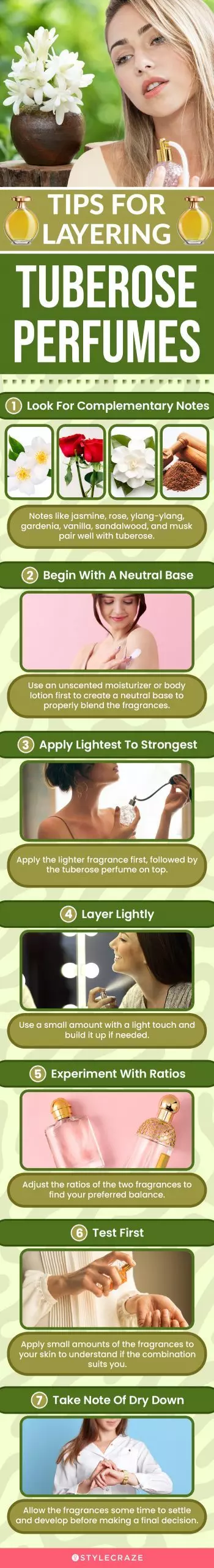 Tips For Layering Tuberose Perfumes (infographic)