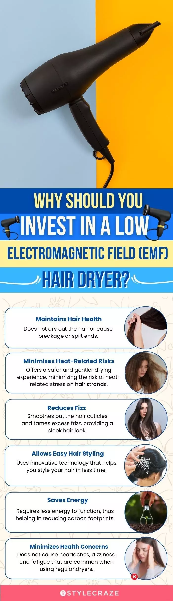 Why Should You Invest In A Low Electromagnetic Field (EMF) Hair Dryer? (infographic)