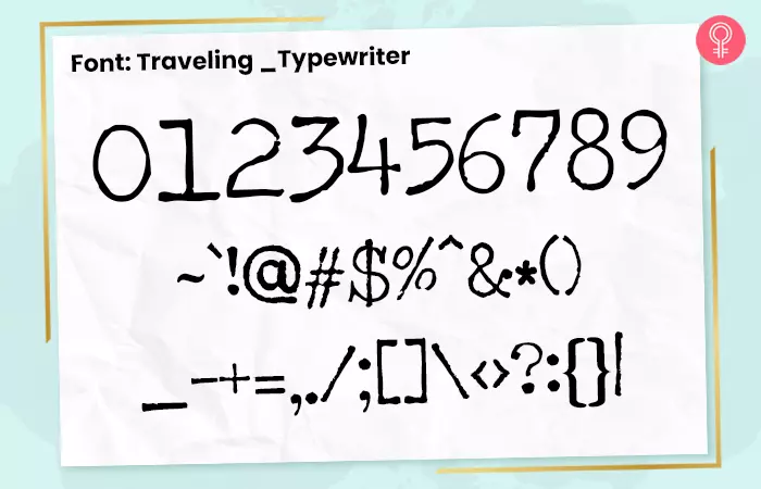 Traveling _typewriter font for number tattoos