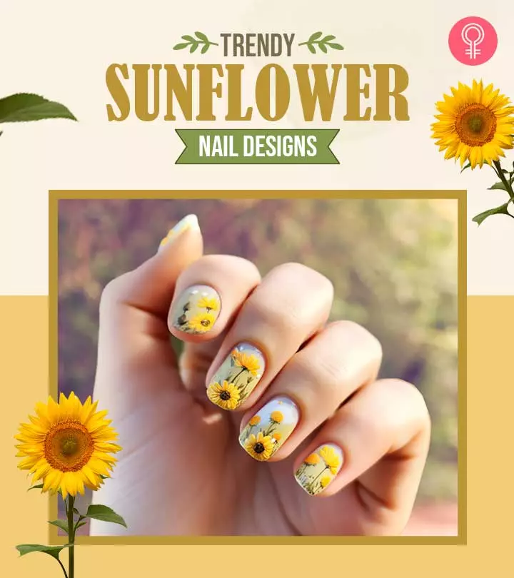 Unique sunflower nail art designs