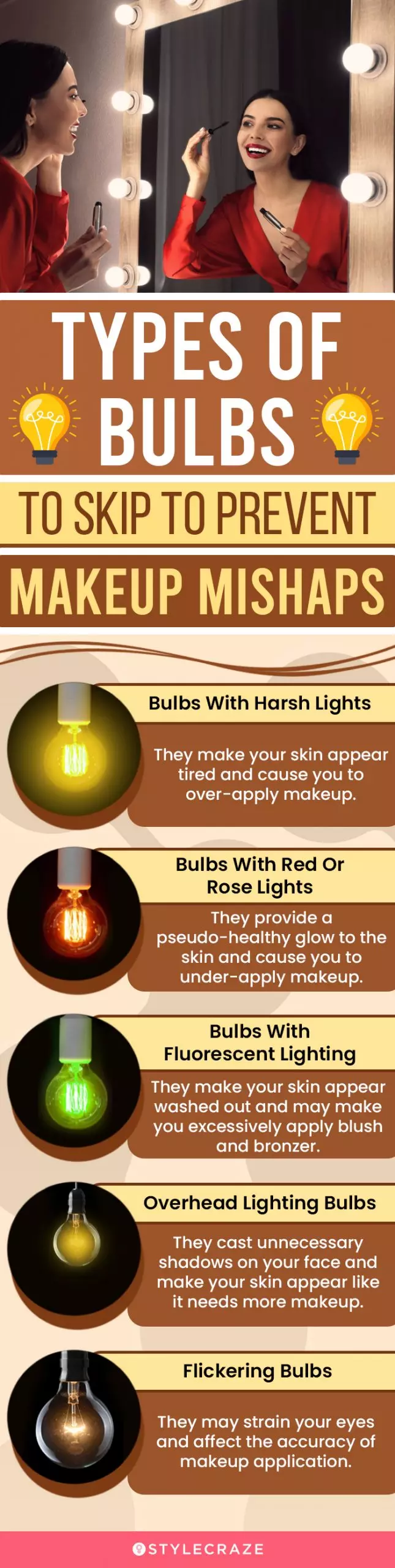 Types Of Bulbs To Skip To Prevent Makeup Mishaps (infographic)
