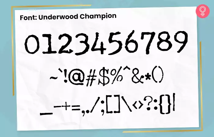 Underwood champion font for number tattoos