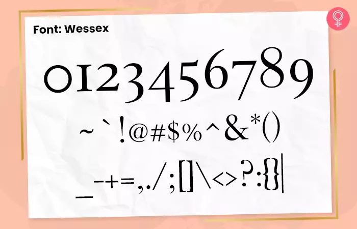 Wessex font for number tattoos