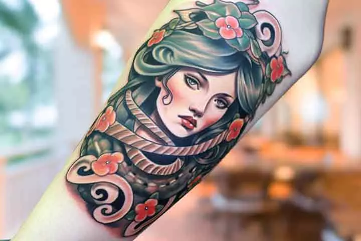 Medusa forearm tattoo