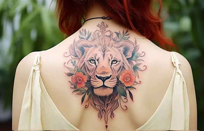 Close up of wildlife and animal realism tattoo