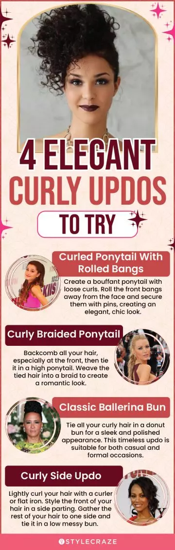 4 elegant curly updos to try (infographic)